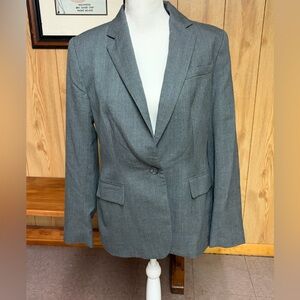 Lauren Ralph Lauren 100% Wool Old Money Capsule Wardrobe Grey Blazer Size 8